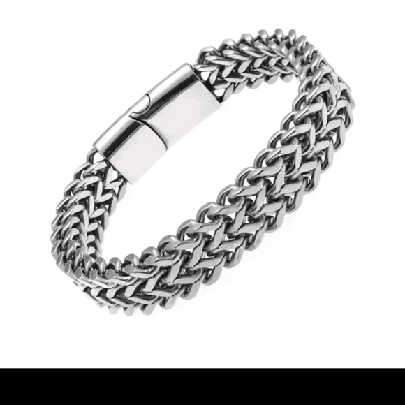 Stainless Steel Magnetic Bayonet Clasp Franco Chain Bracelet For Men 7.5" - Picture 6 of 11